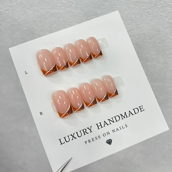 Wholesale  Hand Painted Gel Press Nails Beautiful Luxury Customized Design  Handmade Press on Nails