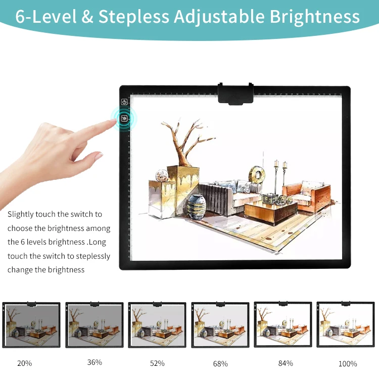 Elice light  pad 6 levels & stepless adjustable brightness led light tablet for diamond painting Kids gift drawing toys