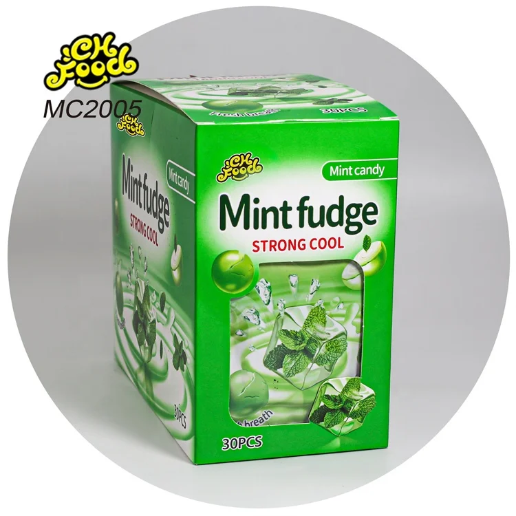 Custom Strong Cool Mint Fudge Wholesale Sugar Coated Mint Flavor Milk Soft Candy Halal Sweet Snack Food China Supplier
