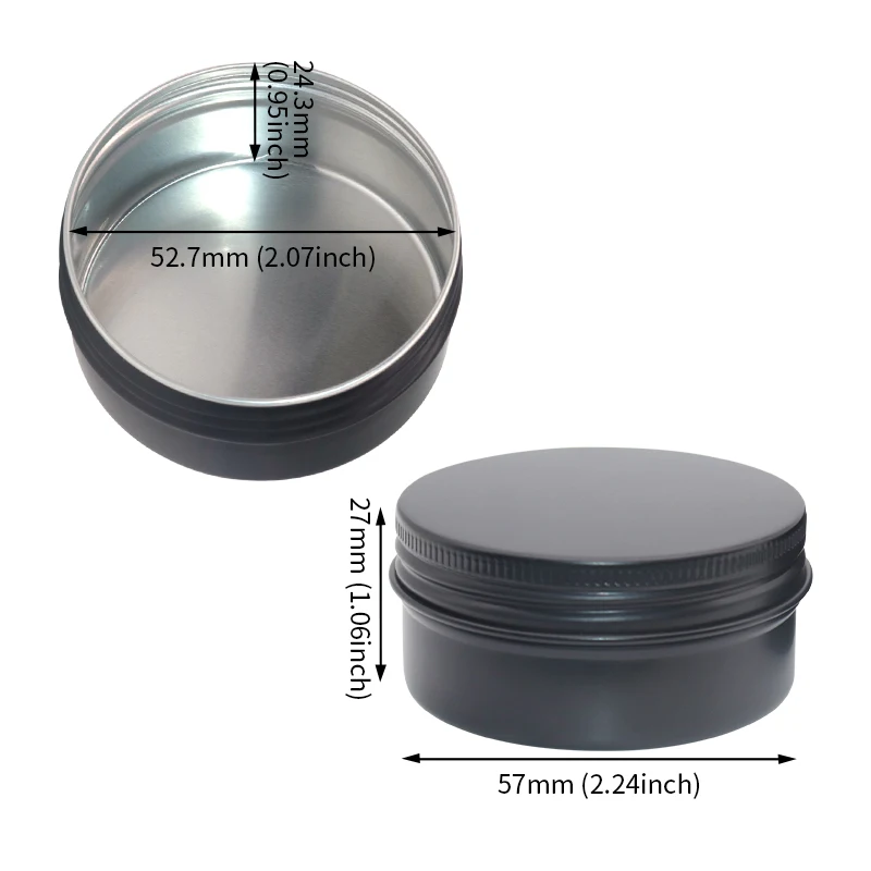 Blue Black Aluminum Jars Metal Paint Cans Food Grade Round Tin Box For Candy Chocolate Dry Food