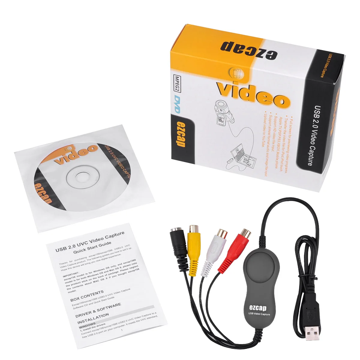 Ezcap159 USB Analog Audio Video Capture Card Convert VHS to DVD