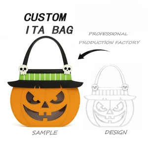 Fashionable Multi-Color Custom Ita Bag Pu Anime Display Kawaii Funny Pumpkin Head Style Ita Bag for Womens
