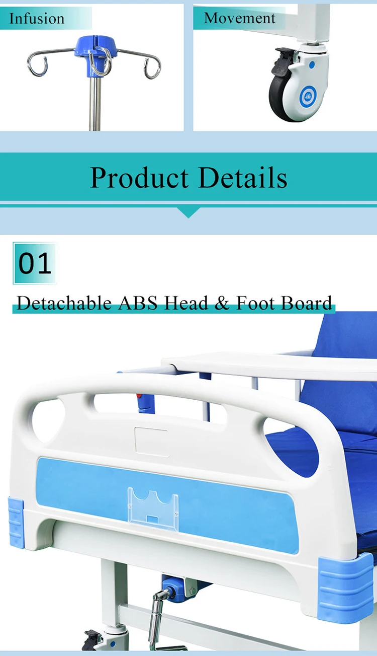 Factory Cheaper Price Manual One Crank Clinic Medical Hospital Bed for Elderly/Patients