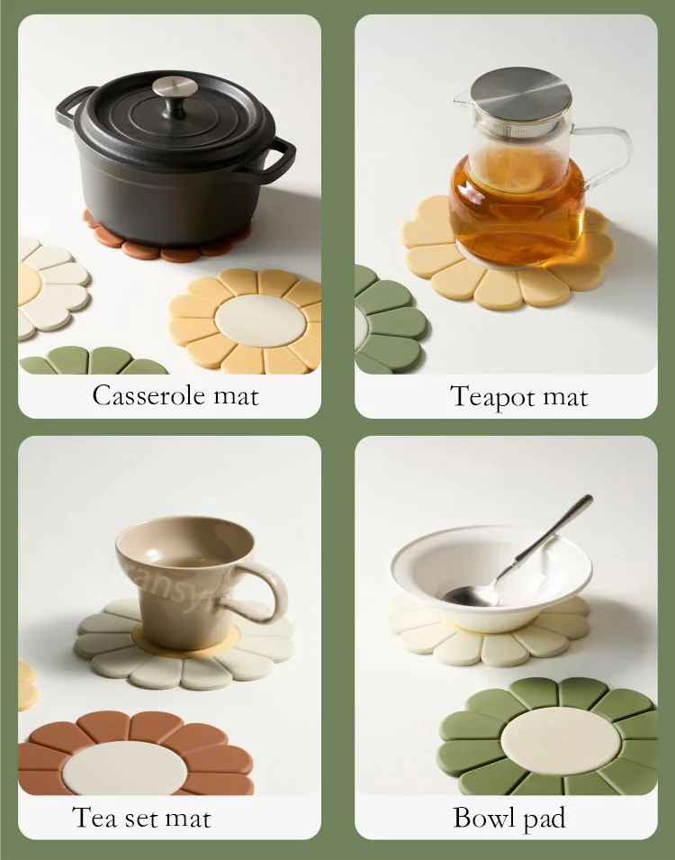 Hot Sale Creative Sunflower Silicone Dining Table Antiscalding Pot