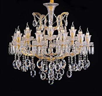 Hot Selling Luxury European style Ceiling Chandelier Hotel Restaurant Big Crystal Candle Chandelier Pendant Lamps