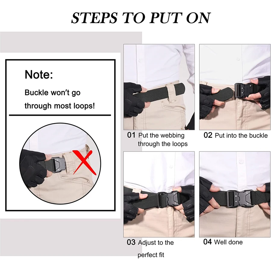 Waterproof Training Multifunctional Quick Release Wear-resistant Tactical Belt Work Nylon Web Hiking Belt