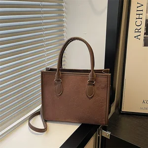 2026 Vintage Print Tote Bag Textured Crossbody Purse for Women, Spacious Shoulder Tote, Niche Day-to-Night Casual Sling Bag