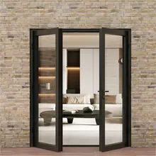 China Supplier Doors Aluminum Glazed Doors and Windows Double Casement French Exterior Front Swing Hinged Door