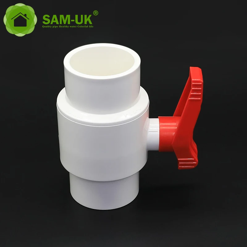 Factory Fabrication Export Sale Standard Replaceable Handle White Plastic Internal Thread Green Handle Press Ball Valves