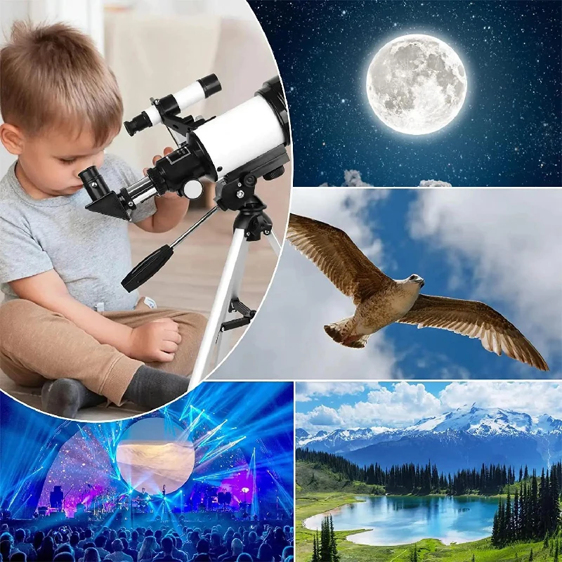 LUXUN F30070M Astronomical Refracter Telescope with Tripod and Finder Scope Portable 70300 Telescope for Kids Beginners