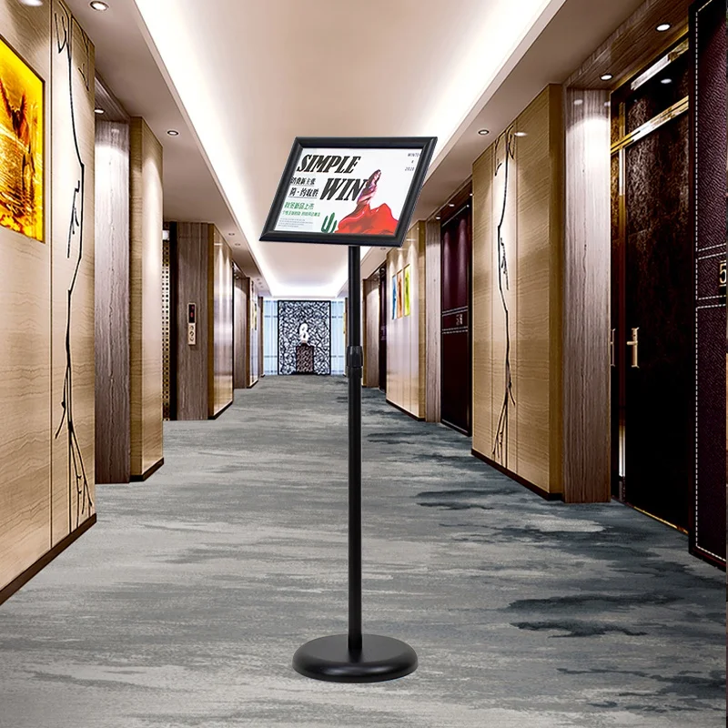 Free Standing A3 Poster Display Floor Stand Aluminum Frame Post Frame