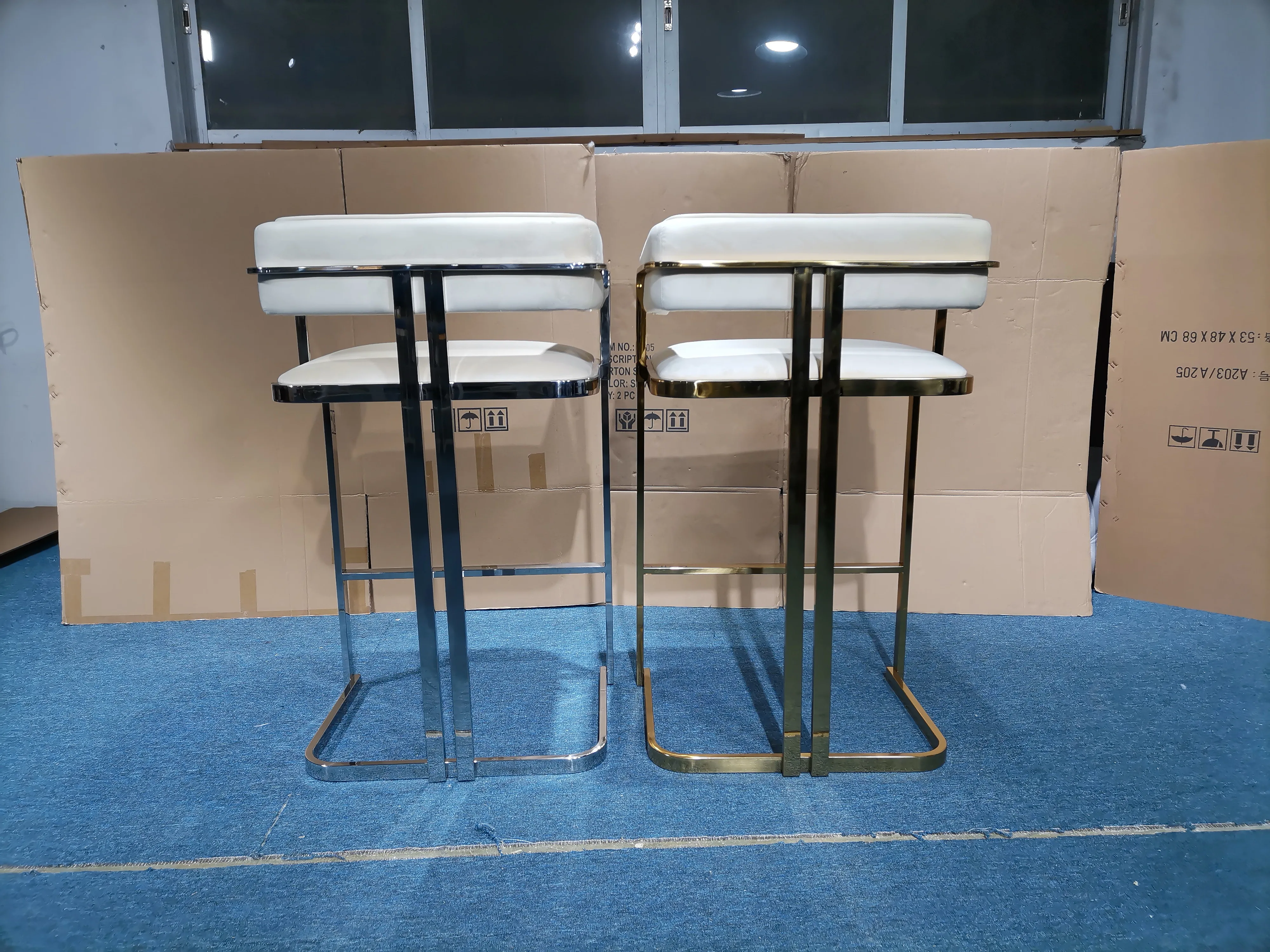 PURUO современная мебель для дома отеля ресторана стальная железная рама Бархатная ткань Золотой барный