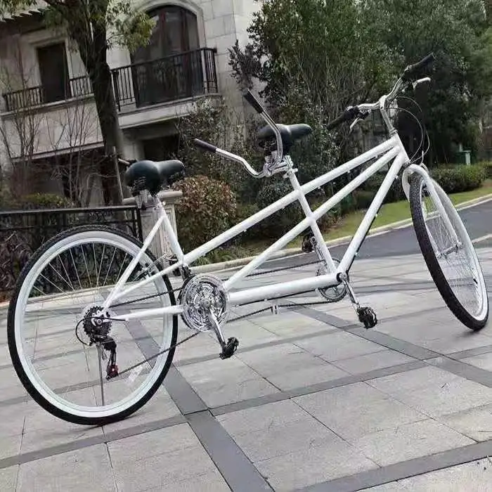タンデム自転車 ホワイト フルサスペンション タンデム自転車 ホワイト フルサスペンション