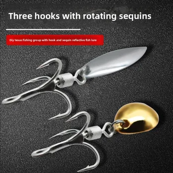 Lure DIY Texas Rig Matching Hook, Saltwater Noise Blade with Rotating Spinner Blade, Reinforced Blood Groove Treble Hook – Hooks – view 5