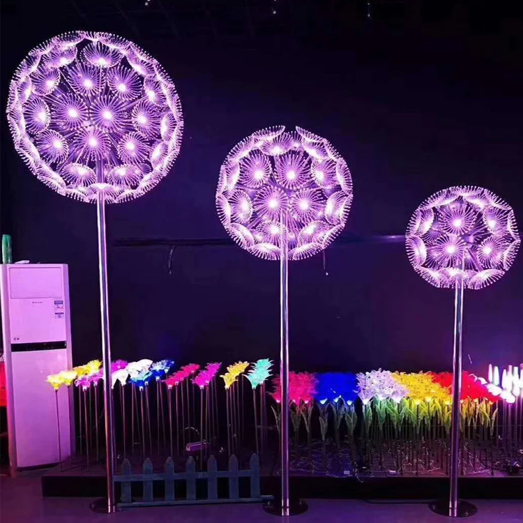 Factory Customized IP65 RGB Landscape Lamp LED Dandelion Light Park Garden Christmas Decoration