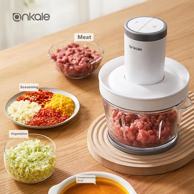 2024 Hot Sale Kitchen Appliance Food Grinders Durable Glass Bowl Meat Chopper Automatic Mini Electric Meat Grinder