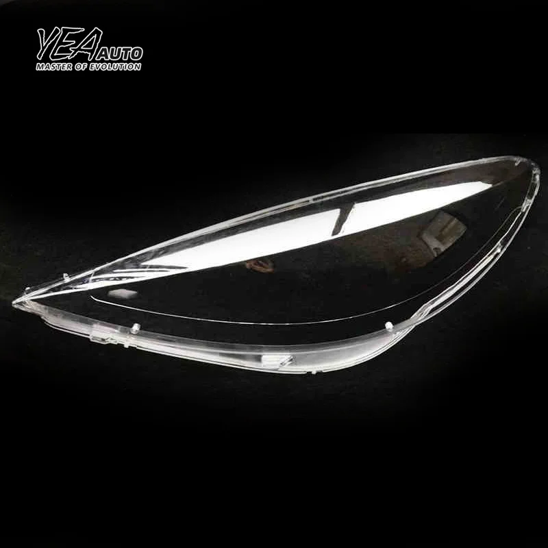 YEA AUTO Car Headlight Cover Headlight Glass Lens Glass for Peugeot 207 2009 - 2013 PC Lampshade clear Shell Head Light Glass