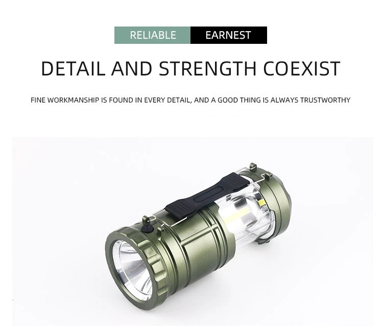 COB Telescopic Camping Tent Lamp Outdoor Emergency Portable LED Flashlight Strong Camping Lantern Light Lamp factory