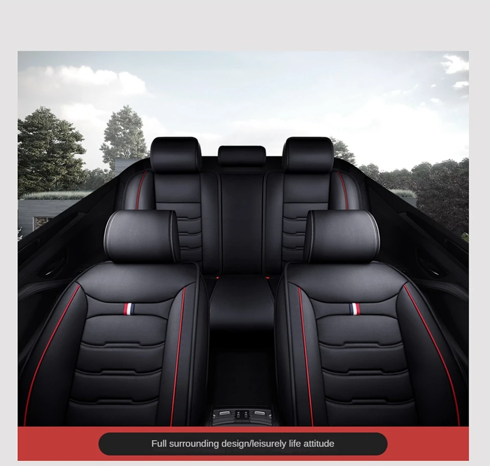 Universal Full Set Pvc Leather Car Seat Cover With Car Seat Cushion