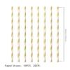 Yellow striped straws-10 pcs