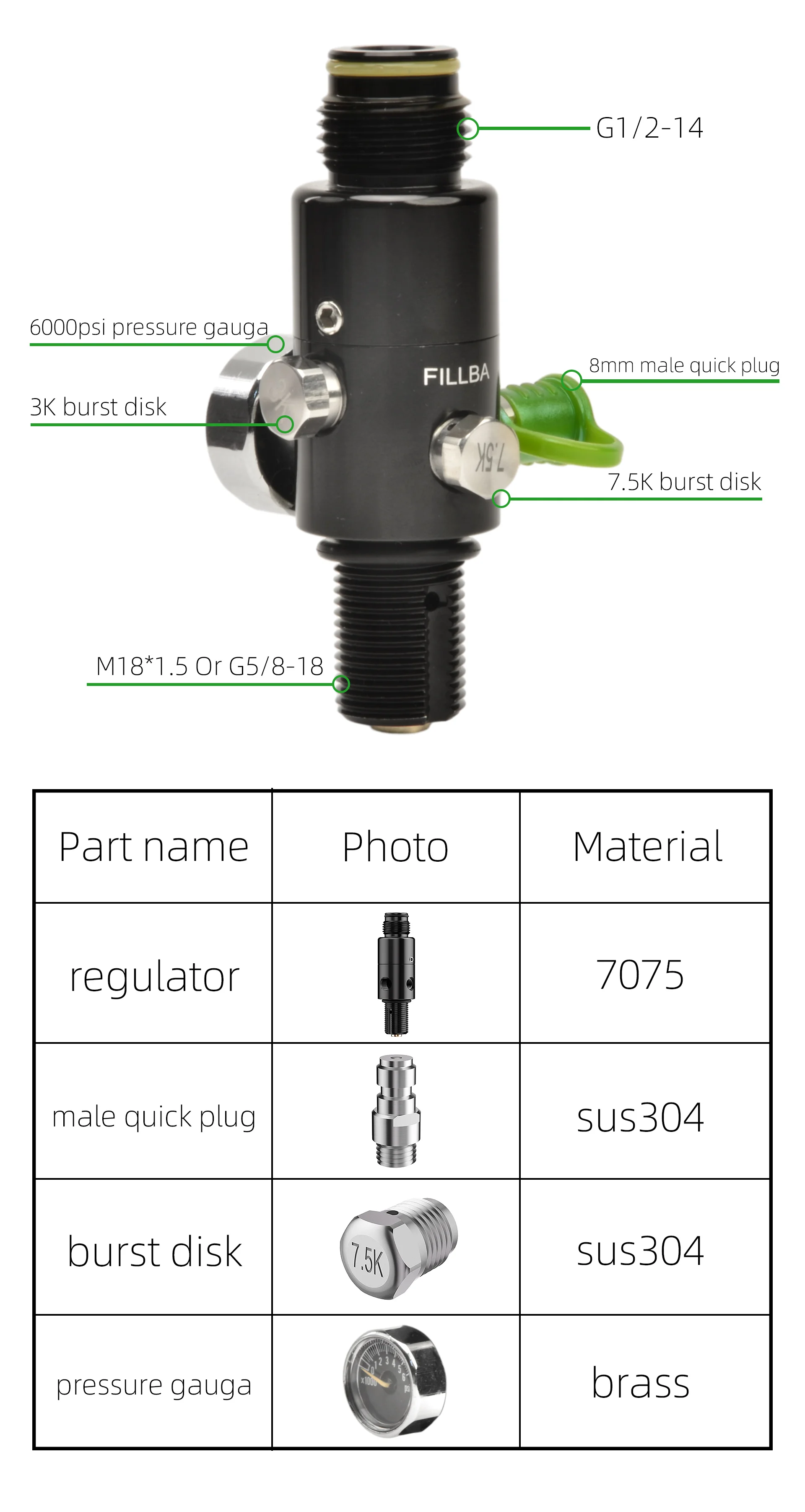 Paintball Accessories Multifunctional Lightweight Material Hpa Scuba