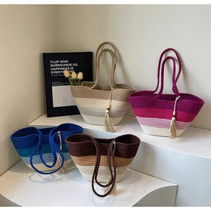 Factory Wholesale for 2026 Large-capacity Beach Bags Straw Woven Designer Vegetable Basket Tote Bags for Ladies