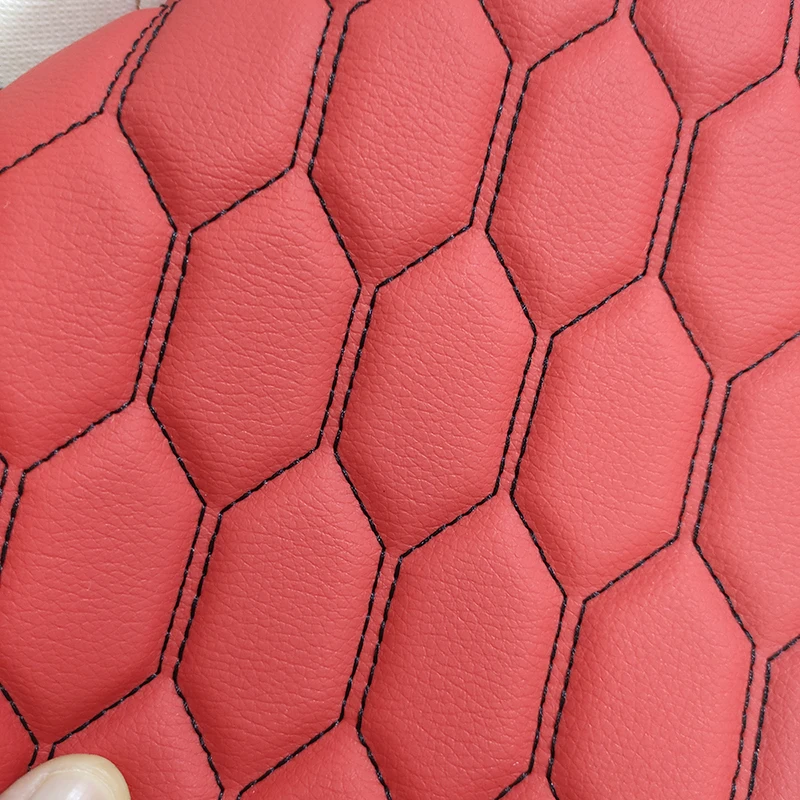 Quilted Fabric Embroidery Suede Fabric Suede Fabric With Foam and Stitching Goof for Car Seats Car Leather  Custom Fabric