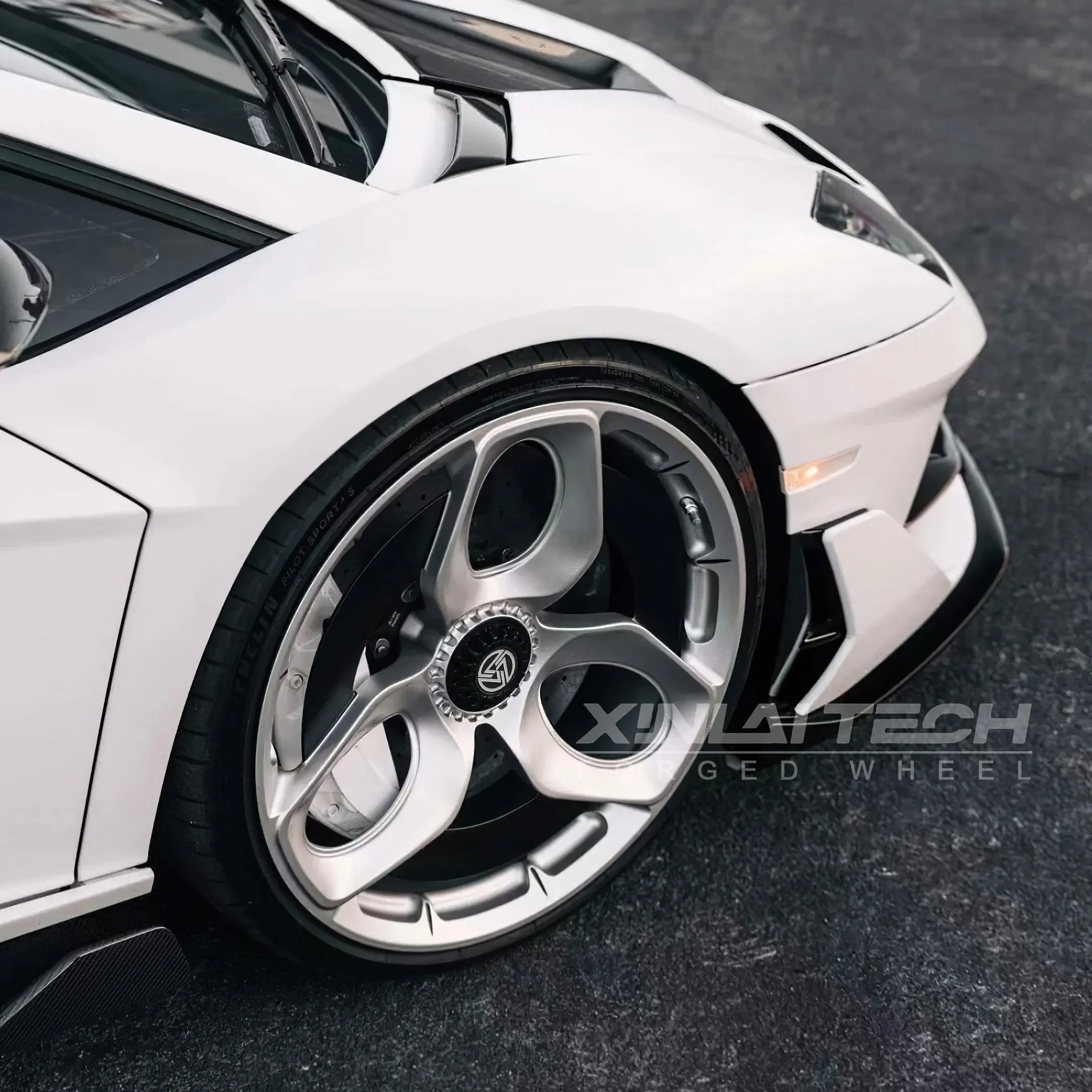 XL Silver Polished 1-Piece Forged Monoblock Rims 5x112 5x114.3 5x127 Aluminum Alloy Center Lock Wheels - Image 3