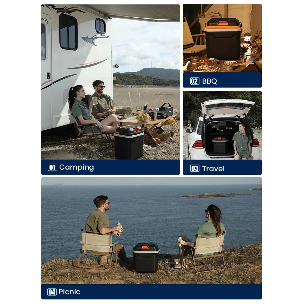 24-литровый портативный охладитель и теплее термоэлектрические автомобильные холодильники полупроводниковые для тихих походов в автодомы