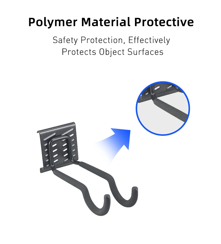 High Quality Double Bent Bicycle Hook Garage Organizer Utility Metal Wall Rack Hook for Home Workshop factory