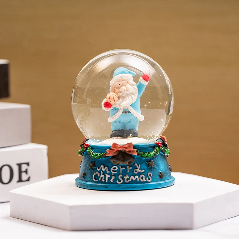 Снежные шары из смолы в стеклянном шаре с ручной росписью Рождественский водный шар музыкой или