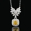 Ice Flower cut yellow diamond pendant with chain
