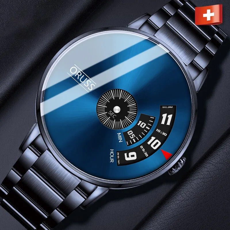 Oruss 862 Luxury Waterproof Men's Watch Male Steel Reloj Students Young Korean Version Fashion Casual Trend Quartz Watch for Men