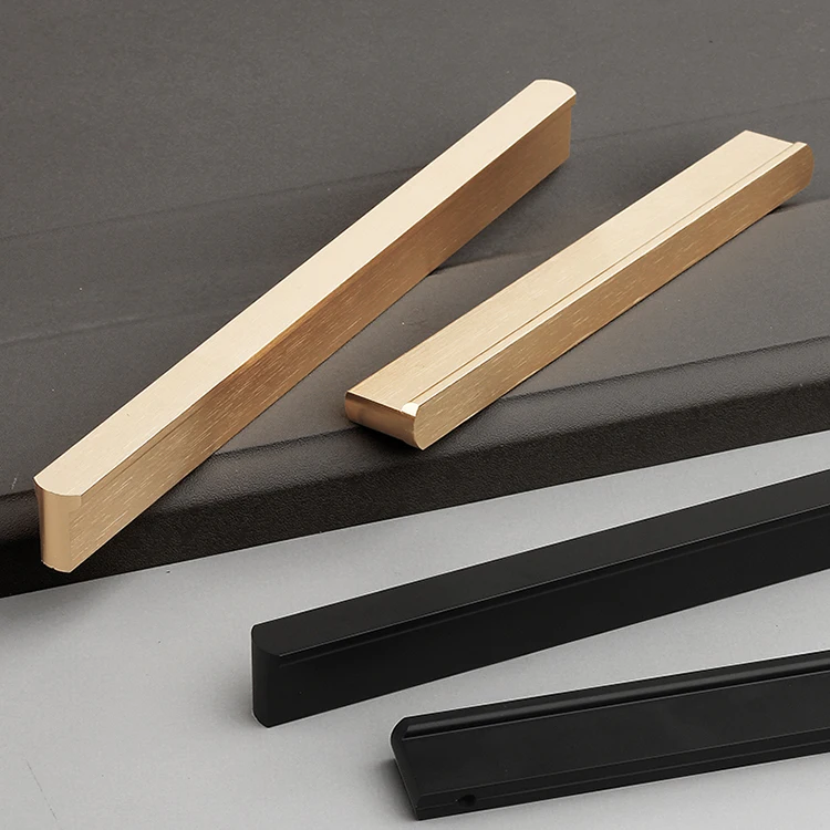 Profiles Closet Pull Matte Kitchen Knobs Black Rose Gold Furniture Long Aluminium Handle Luxury Round Head Solid Carton Modern
