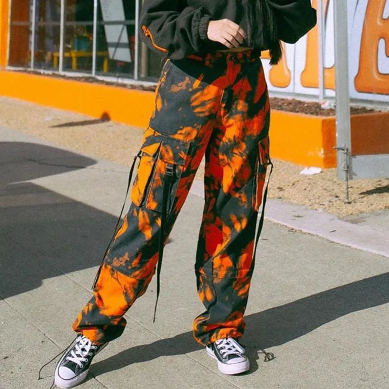 Tie-Dye Cargo Pants _ Black