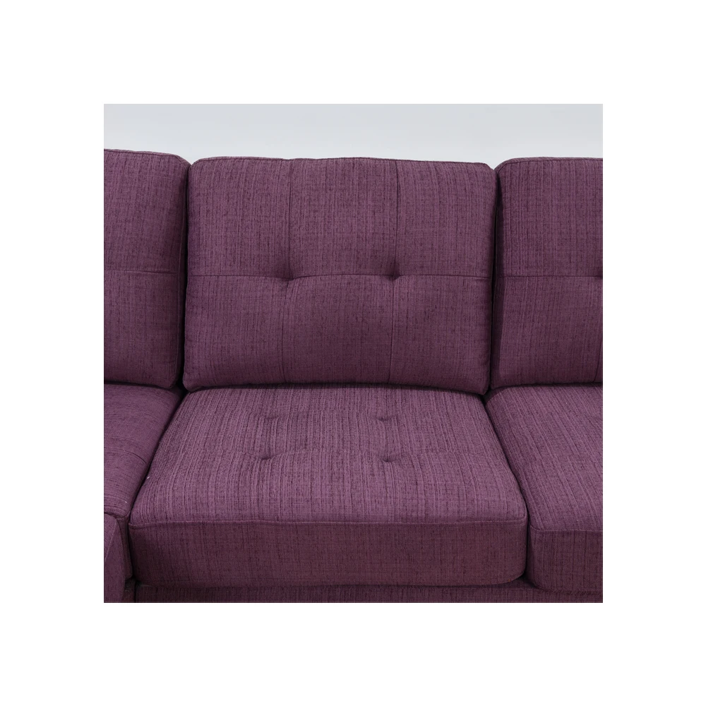 Dongguan Tianhang Furniture Factory Direct Supply Corner Sofa Cheap Price Linen Fabric Solid Wood Frame Corner Sofa