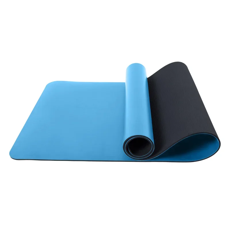 Custom Logo Pattern Sport Home Exercise Light Blue 4mm Pu Yoga Mat