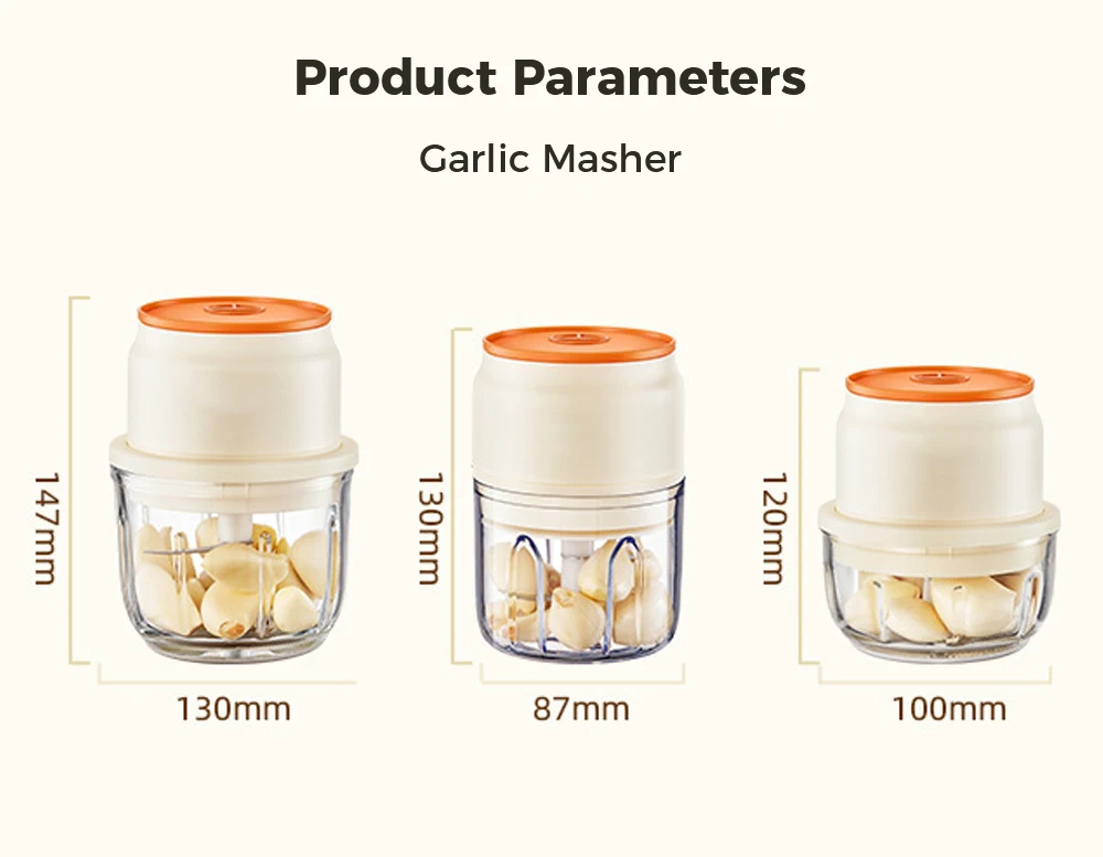 Mini hachoir électrique pour légumes et viandes, outil de cuisine multifonction pour couper l'ail et les oignons
_voghion.com