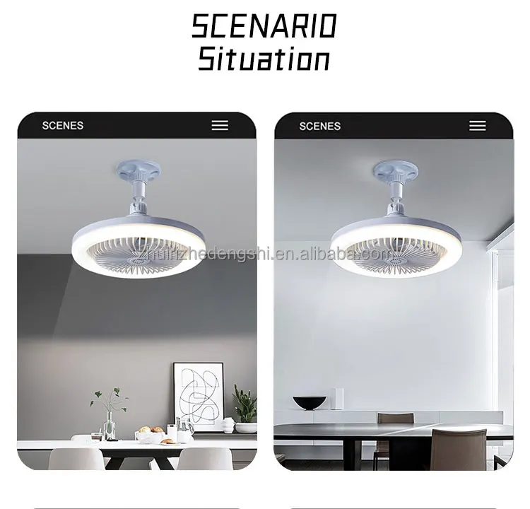 Hot Sale LED Lamp Fan E27 Three Color and 3600/6000K Screw Lamp Constant Ceiling Fan for Bedroom Living Room