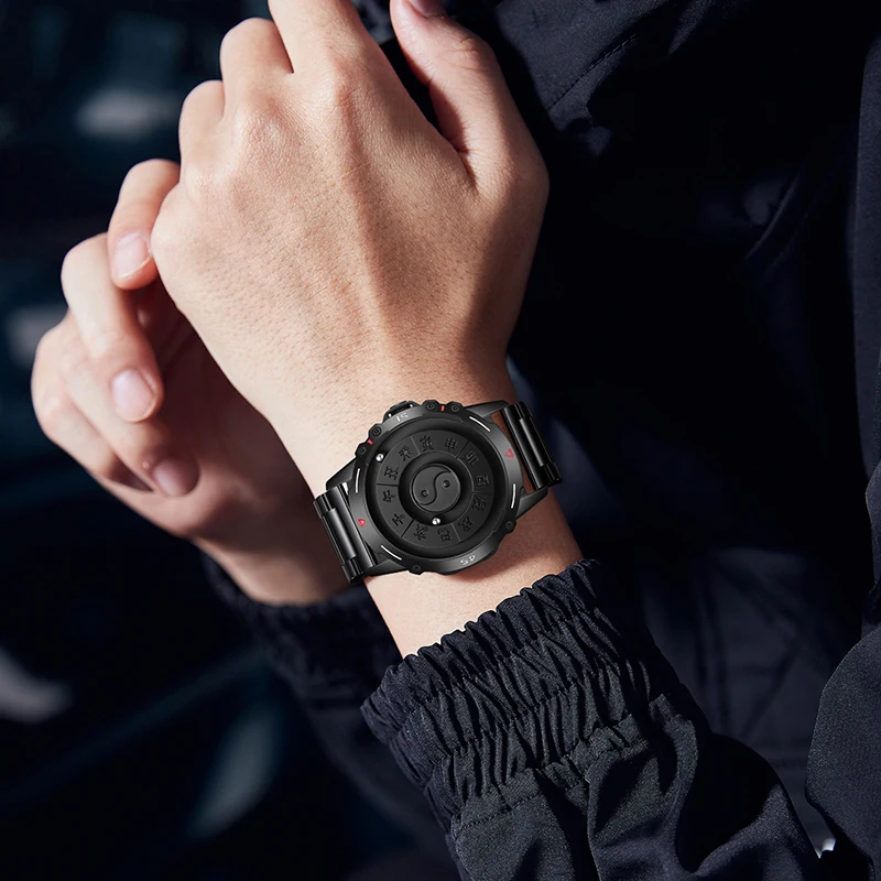 DOM Chinese Dial No Mirror Design Watch for Men Leather Strap Waterproof Sport Mens Magnetic Ball Pointer Quartz Watches 1737
