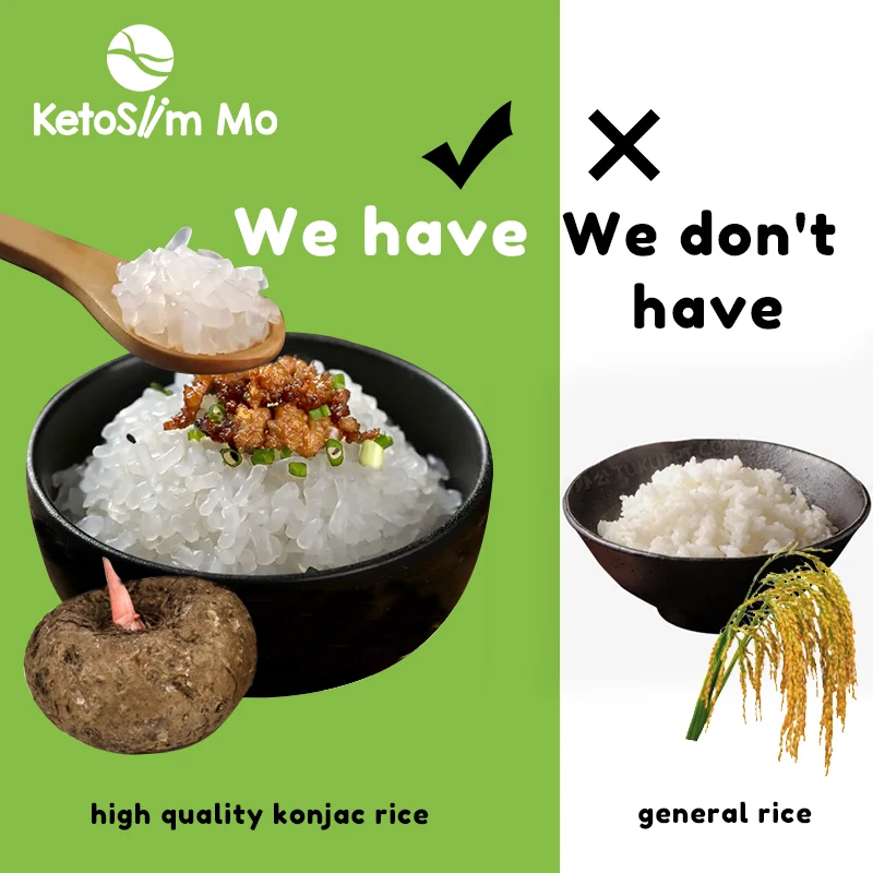 Diet Halal Ketoslimo Japan Xian Snack Granule Instant Food Long Grain Oat Dried Dry Shirataki Konjac Rice in Bulk