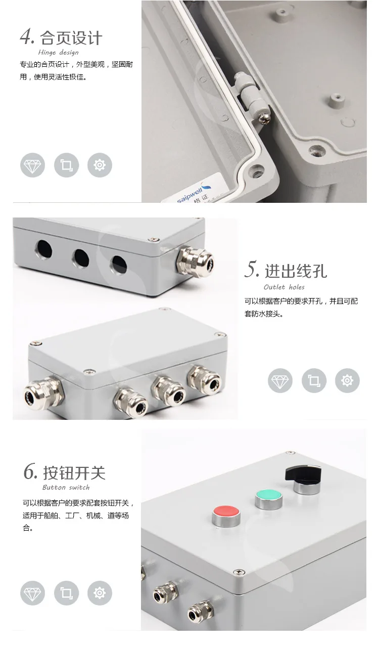 Aluminum Waterproof Enclosure Ip66 Aluminium Box Case Electrical Switch ...