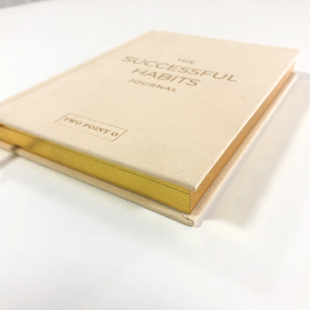 Printing Factory Custom Book Printing Services Linen Notebook Hardcover Books With Painted Sprayed Edge