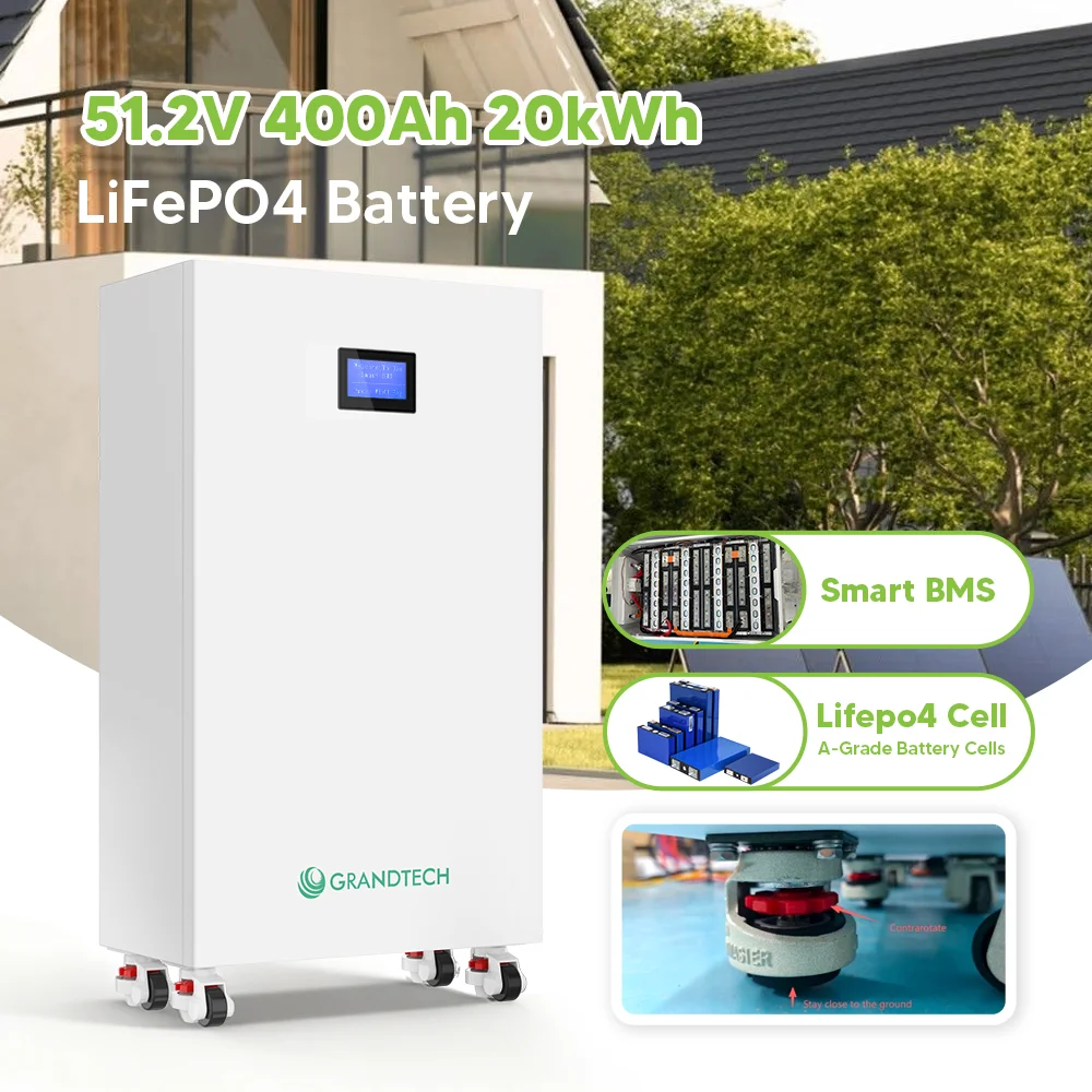 Fabricante de baterías solares LiFePO4 de 20 kWh y 10 kWh, de 51,2 V o 48 V, con capacidades de 100 Ah, 200 Ah, 300 Ah o 400 Ah; paquete de baterías de ion-litio para sistemas domésticos de energía