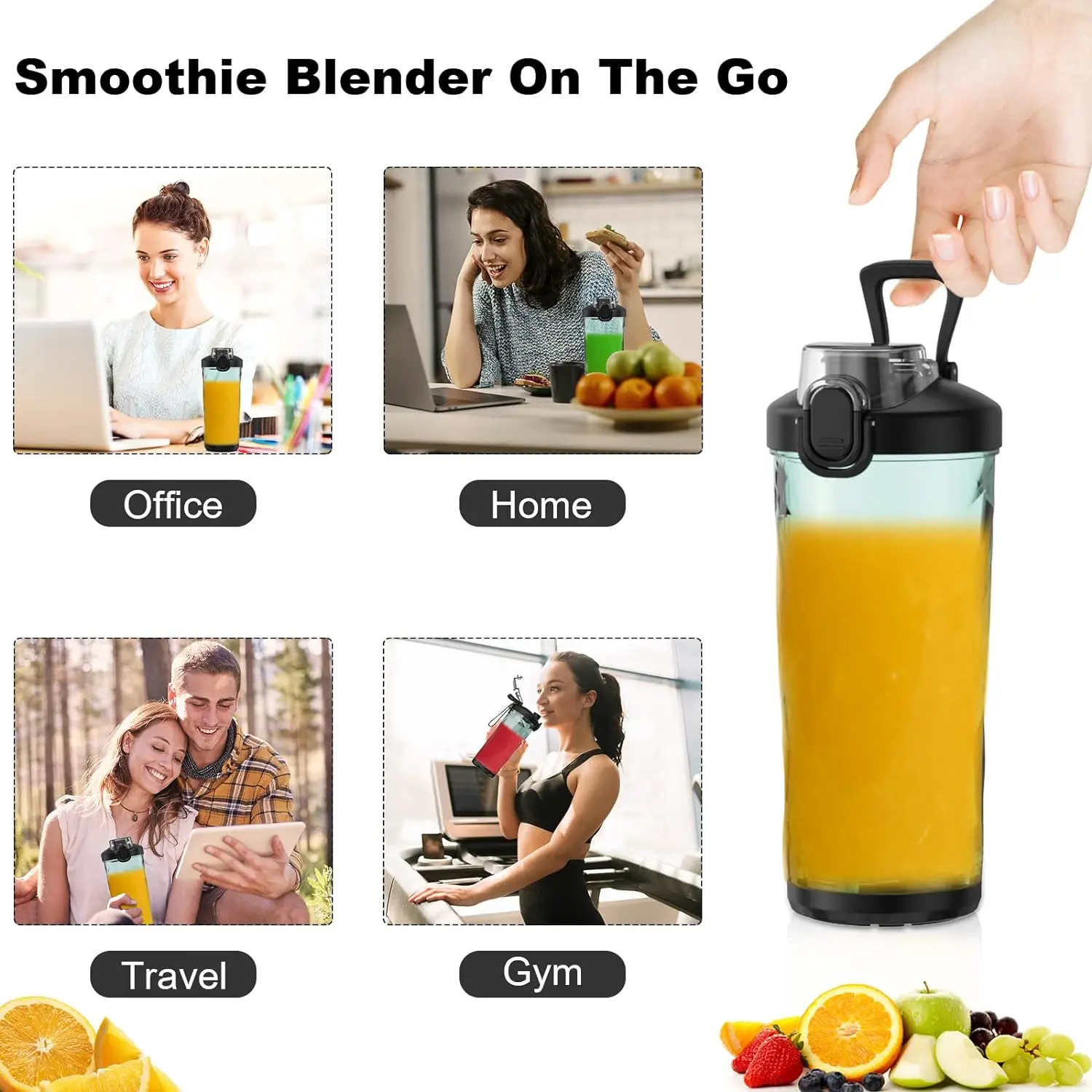 High Powered Portable Blender 600ml Small Mini Shaker