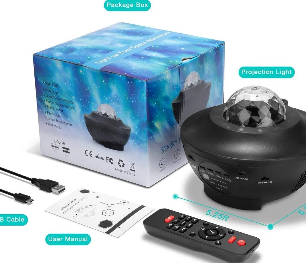 Galaxy Star Projector 3 in 1 Projector LED Nebula Cloud Night Light Lamp with Blue-tooth Music Speaker