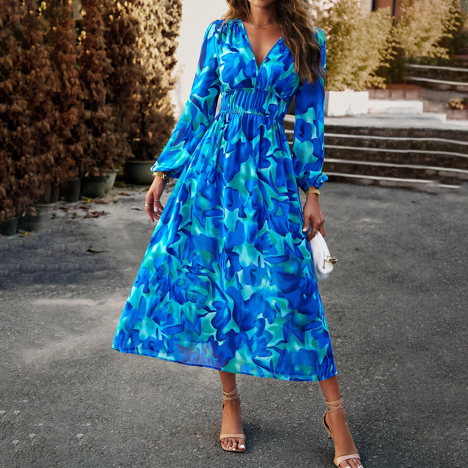 blue bohemia dress Long Hippie Chic Dress in Blue