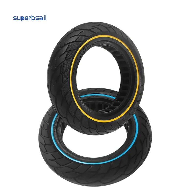 EU stock 10*2.5 Inch Solid Tire With Color Ring Red Yellow Blue For Ninebot Max G30/G30D Scooter Accessories manufacture