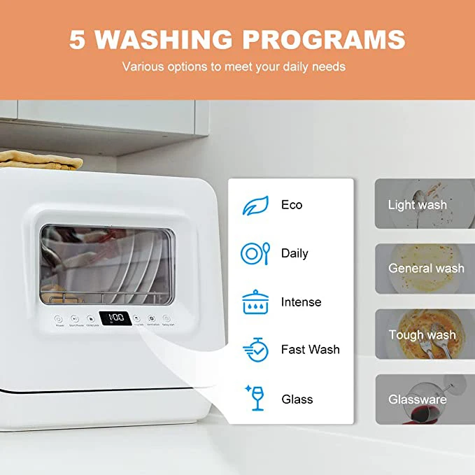 new design desktop free installation portable dishwasher