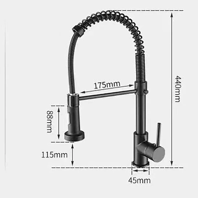 Stainless steel water tap modern kitchen taps pull out sprayer kitchen mixer sink faucets rotation hot and cold faucet